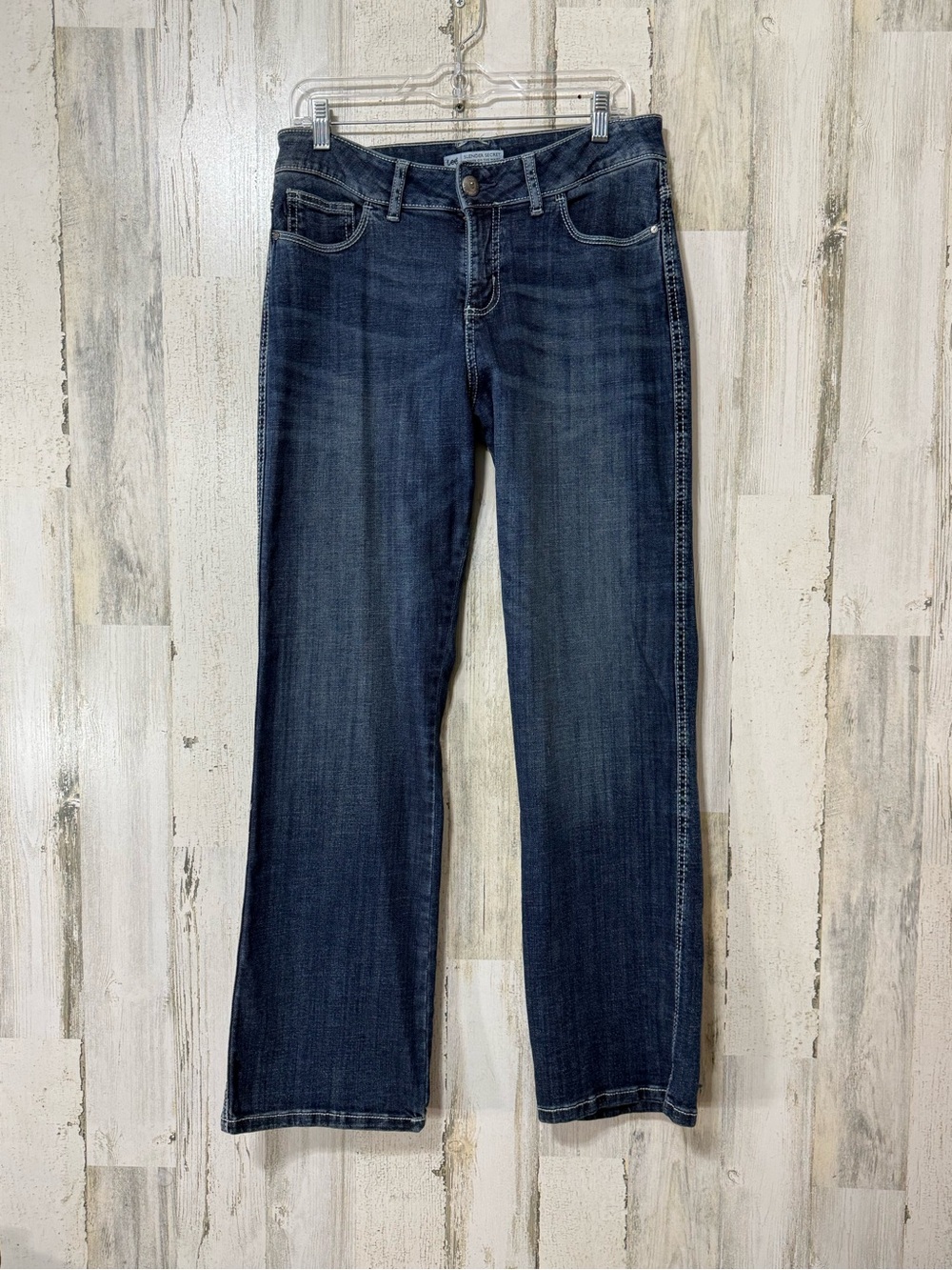 Lee Women's Slender Secret Boot Cut Jeans in Dark Blue Denim Glittery Pockets